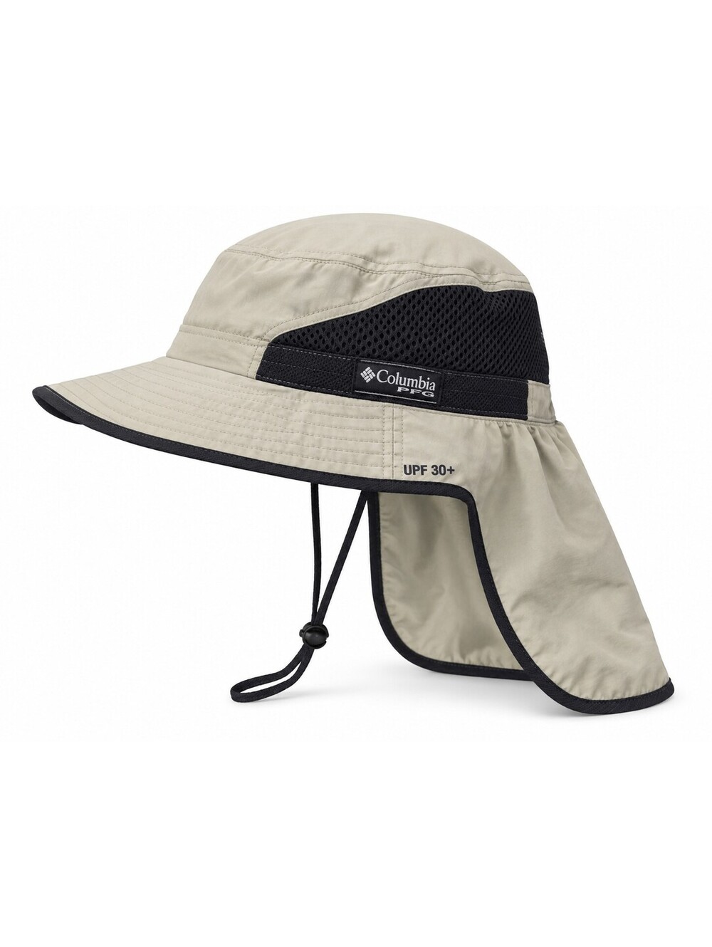 Columbia PFG CU9275 Sun Shade Fishing Hat O/S UPF 30+ Neck Flap Khaki